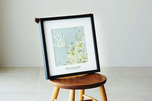 Pressed lilies and children's handprints